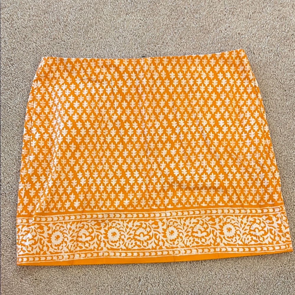 J. Crew Orange Embellished Mini Skirt Resort Wear